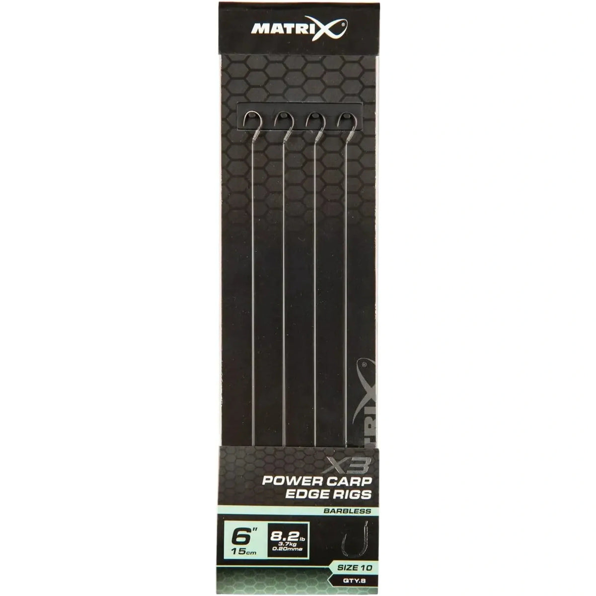 Matrix X3 Power Carp Edge Rigs 6 inch / 15 cm – haak 10, 0.20 mm, zonder weerhaak