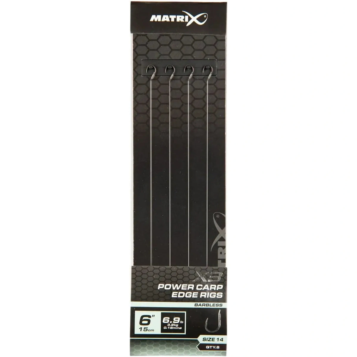 Matrix X3 Power Carp Edge Rigs 6 inch / 15 cm – haak 14, 0.18 mm, zonder weerhaak