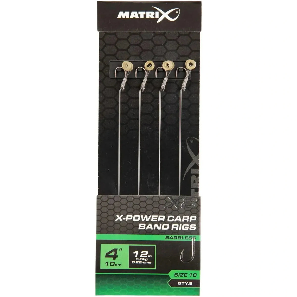 Matrix X8 X-Power Carp Band Rigs 10 cm – Haak 10, 0.26 mm – premium variantcover