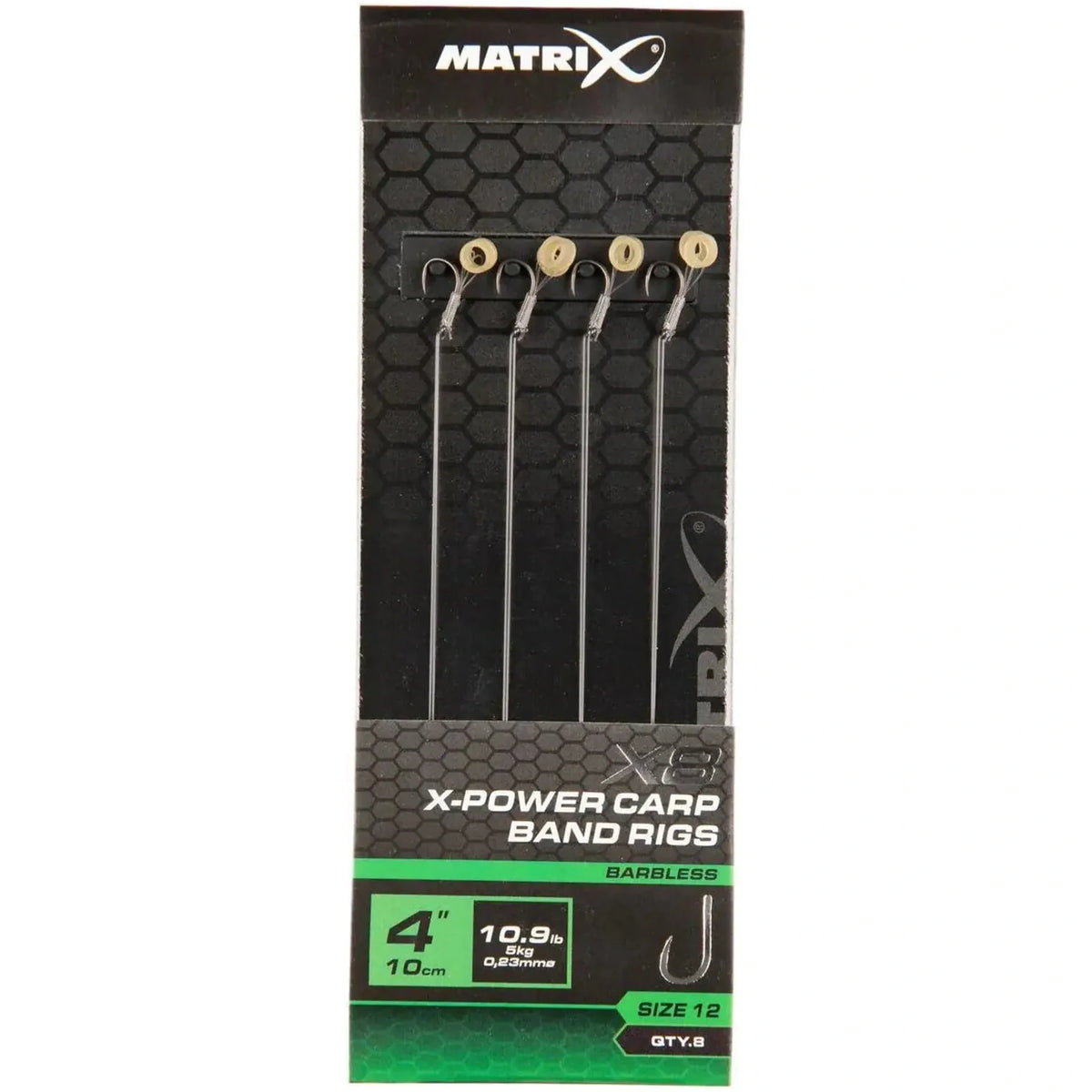 Matrix X8 X-Power Carp Band Rigs 10 cm – Haak 12, 0.23 mm – premium variantcover