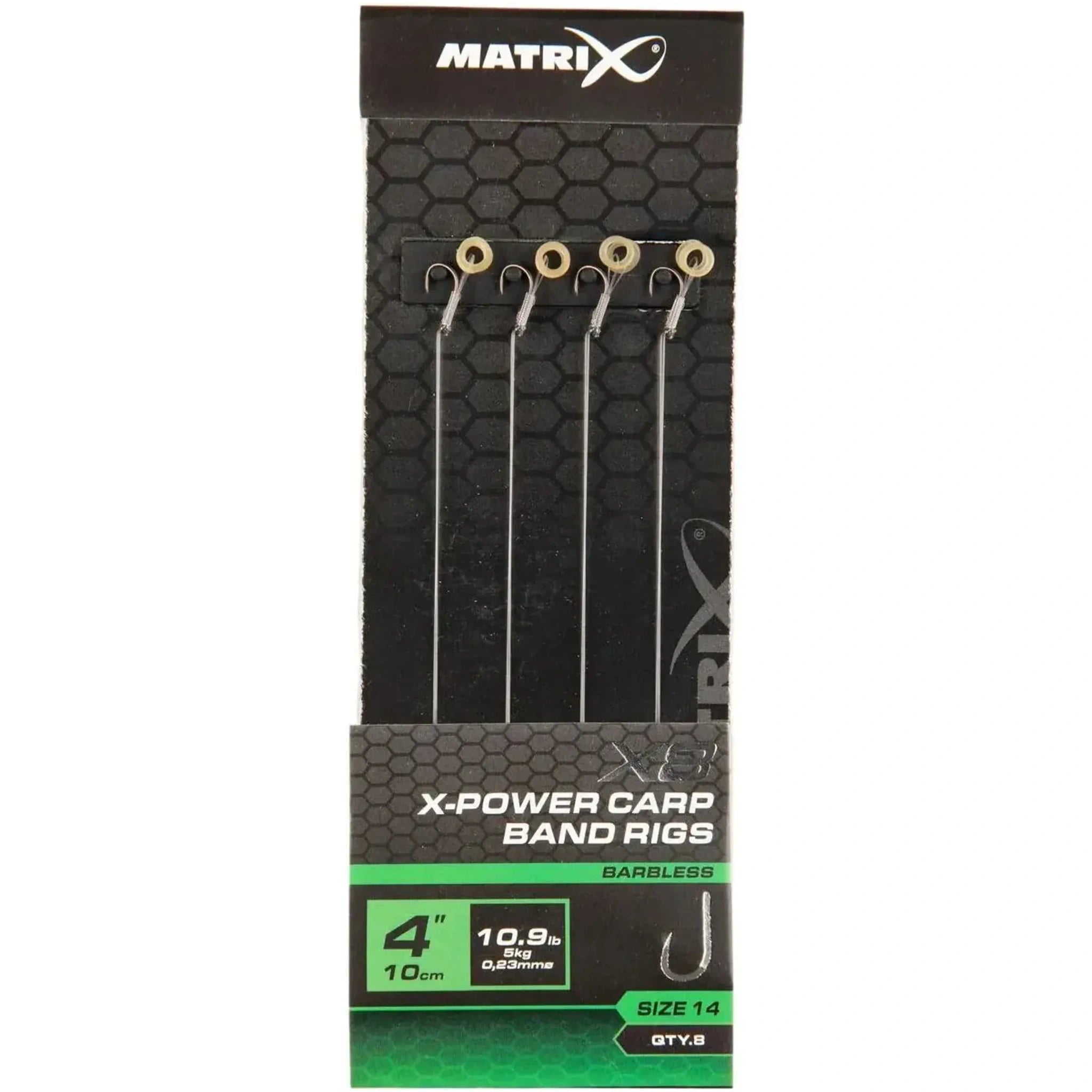 Matrix X8 X-Power Carp Band Rigs 10 cm – Haak 14, 0.23 mm – premium variantcover