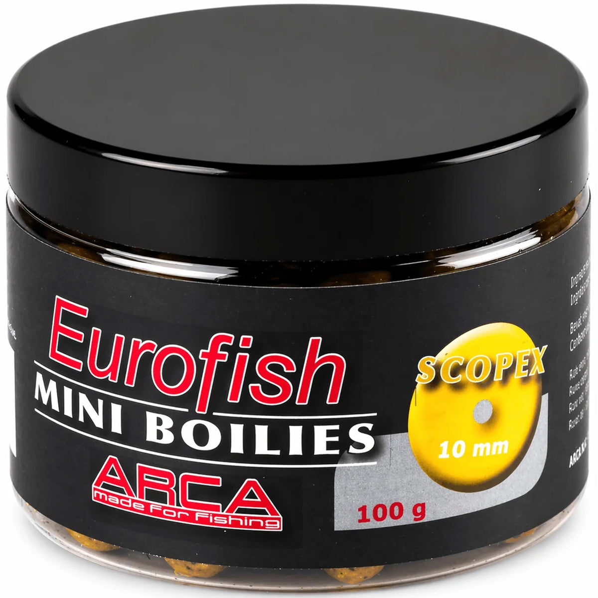 Arca Eurofish Pre-Drilled Mini Boilies 10 mm – banaan, geel, 75 g