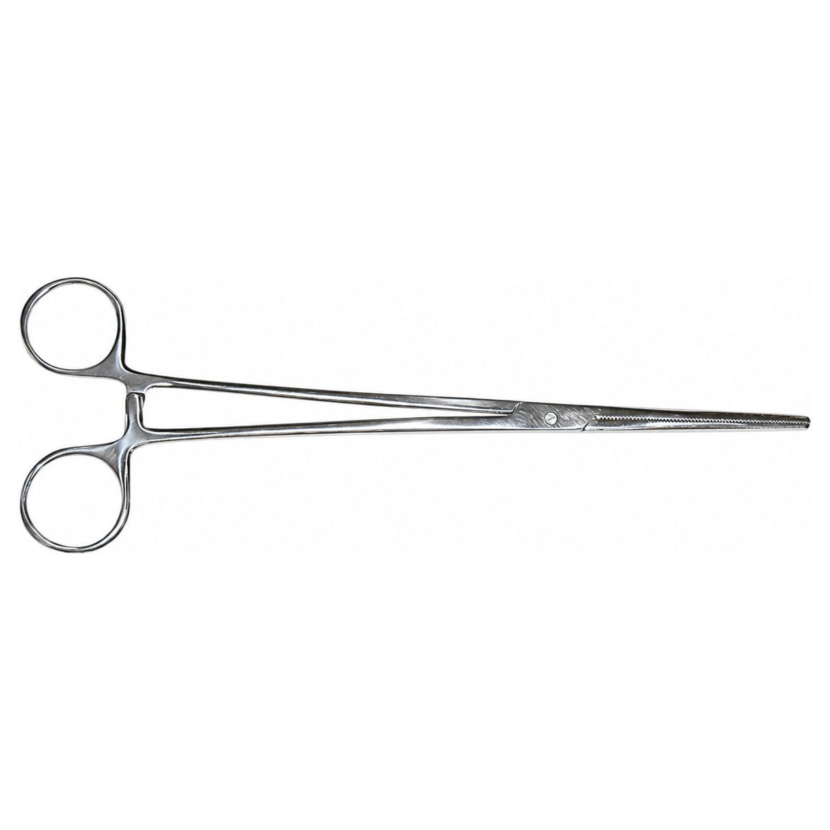 Arca Straight Forceps met twee vingerringen en een lange rechte metalen bek