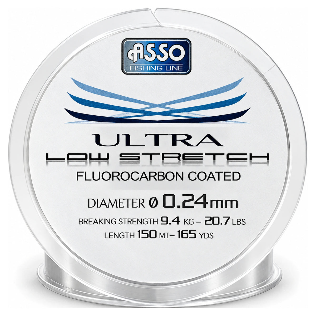 Asso Ultra Low Stretch – nylon vislijn van 150 m, 0,24 mm