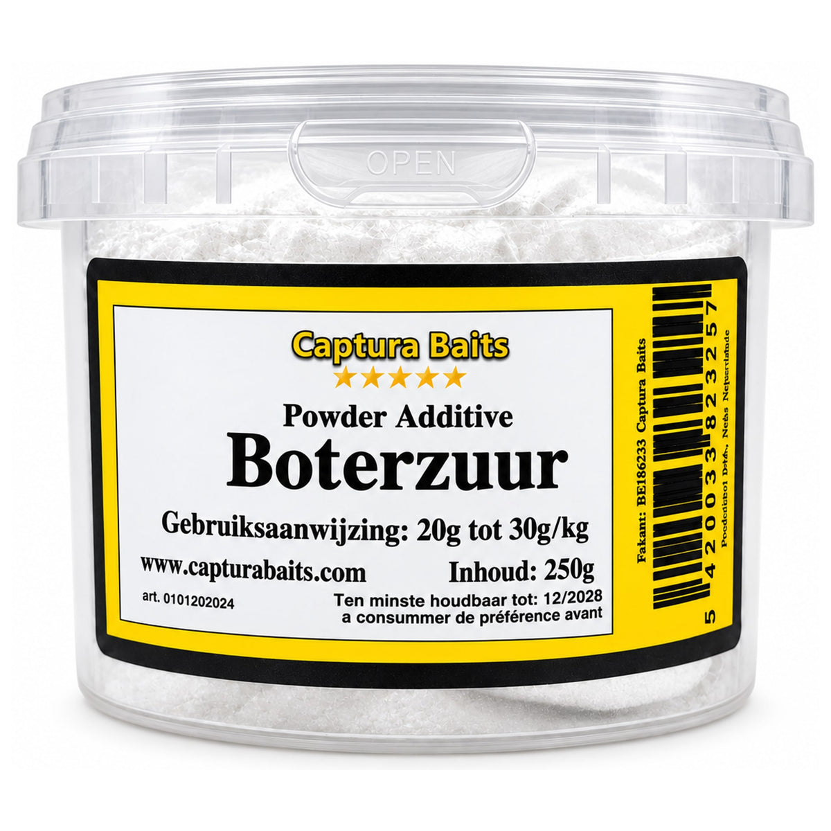 Captura Baits Boterzuur Poeder 250g verpakking