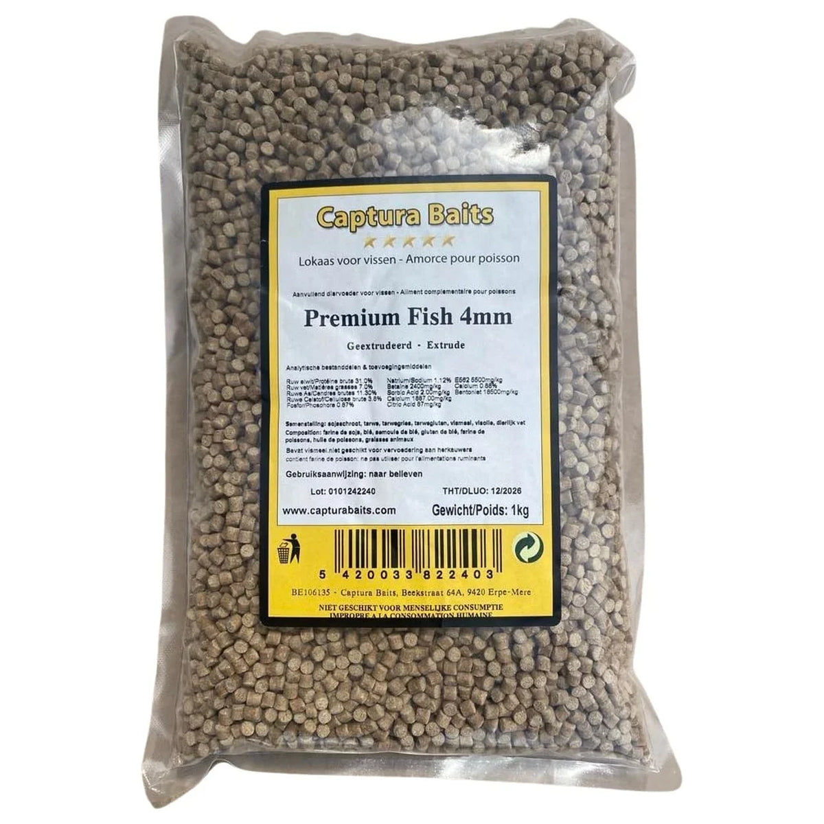 Captura Baits Premium Fish Pellets 4 mm 1 kg