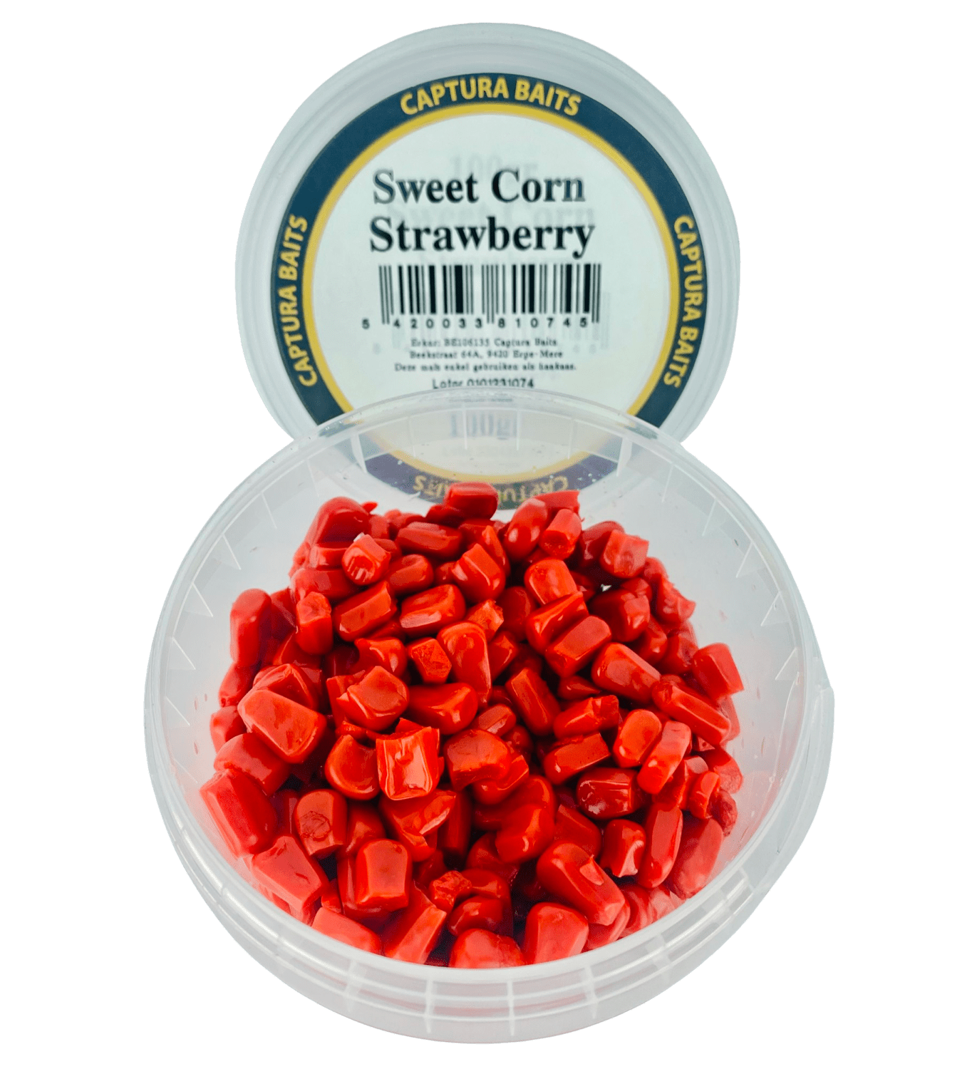 captura baits sweet corn mais strawberry aardbei