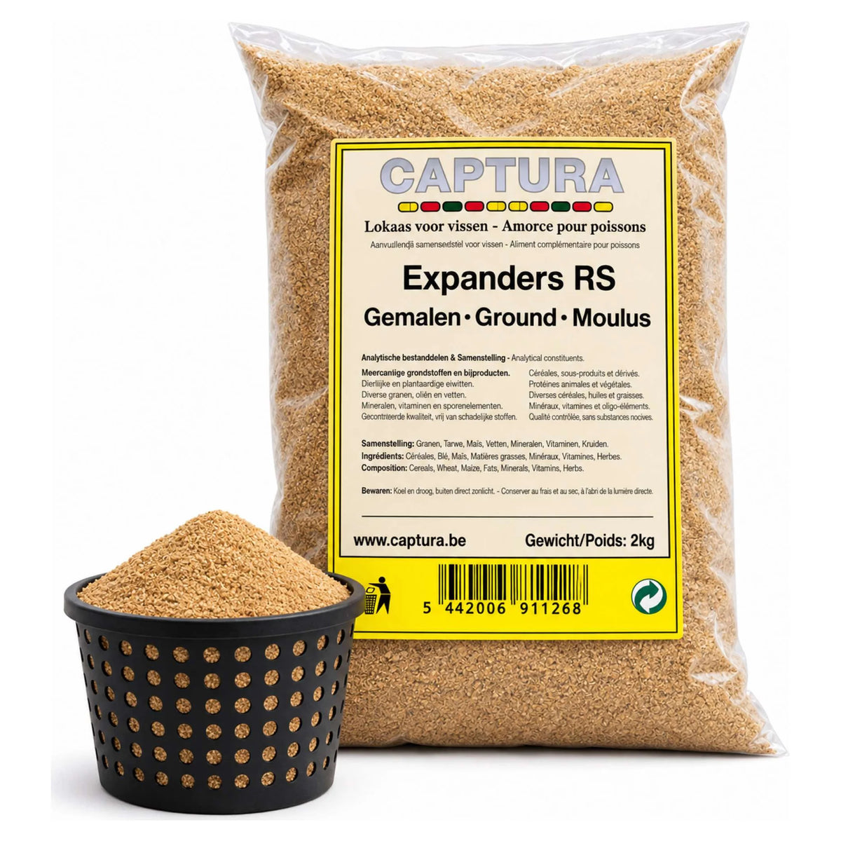 Captura Baits Ground Match RS 2kg – gemalen expander pellets met voerkorf