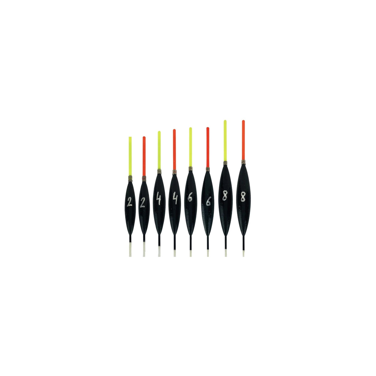 Carpshop24 Carp 3 dobbers rood en geel volledig assortiment