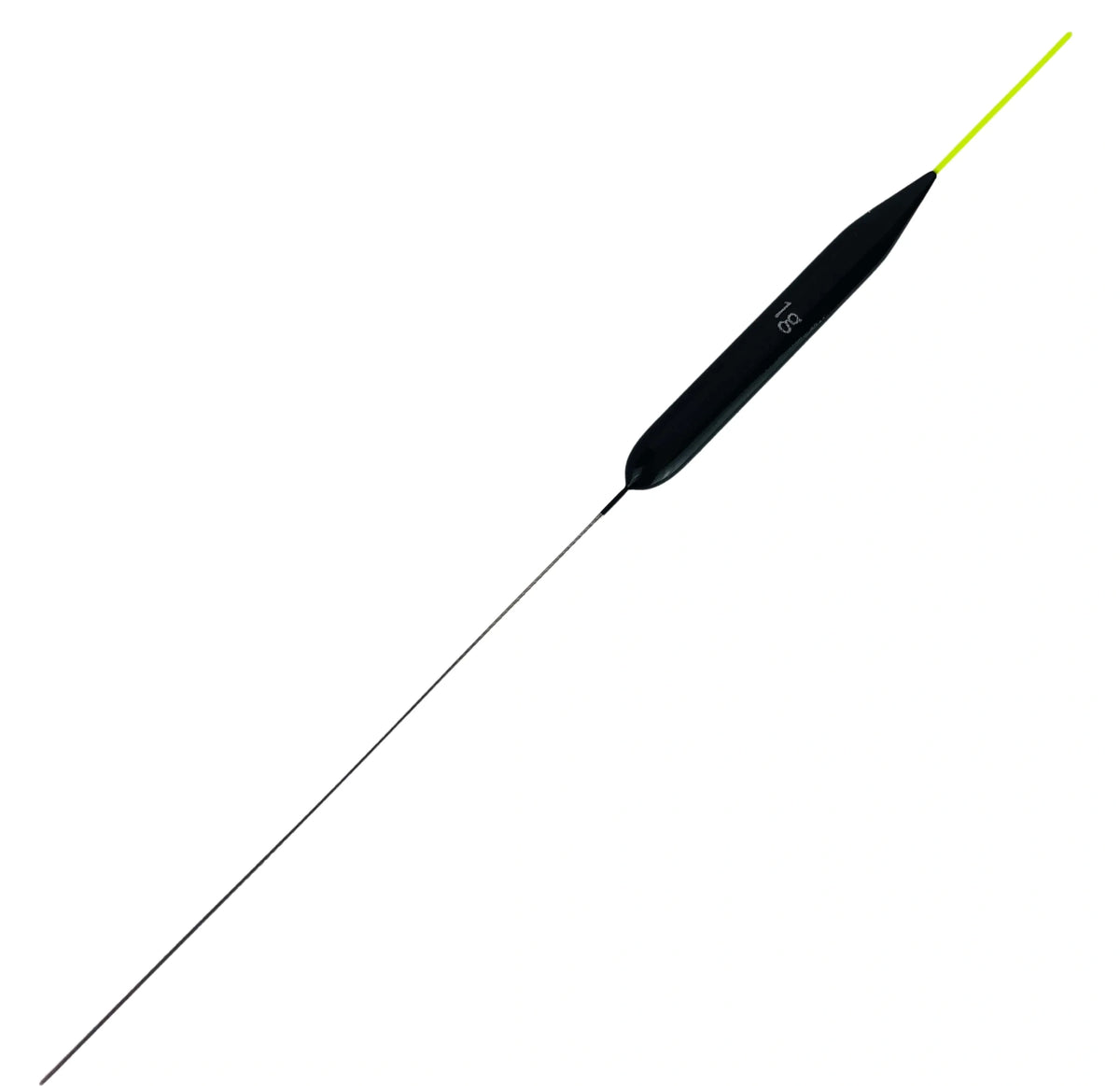 Carpshop24 Kanaal 4 – slanke 1 g dobber met gele fiber bovenantenne en inox onderantenne