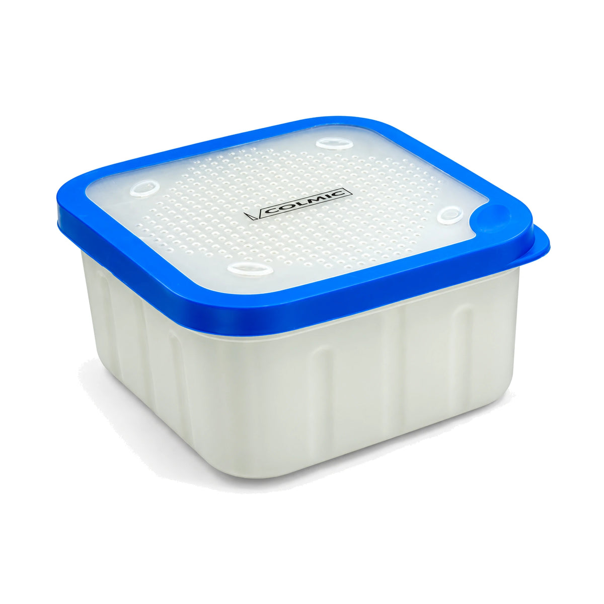 Colmic Bait Box RS 2 liter – diepe madendoos met blauwe dekselrand en geventileerd deksel