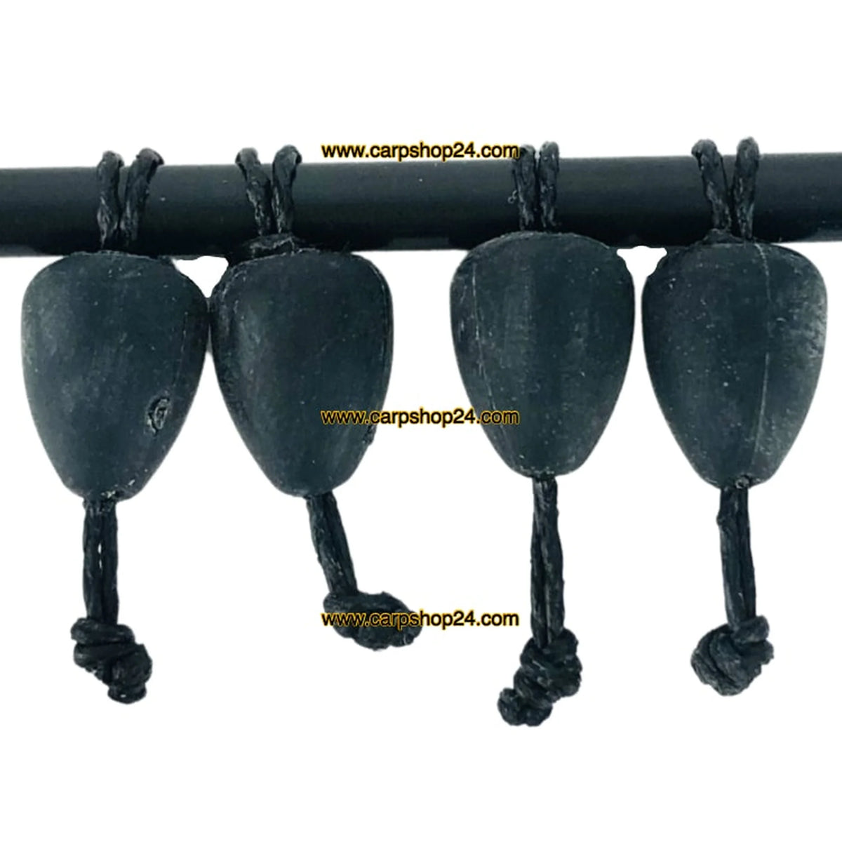 Vier zwarte Colmic Dacron Connectors in detail