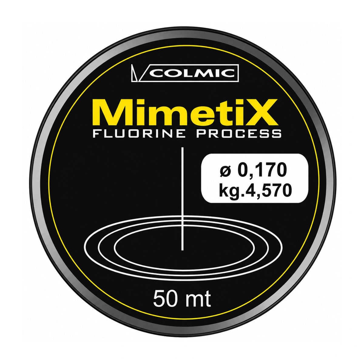 Colmic MimetiX Fluorine Process 50m nylon vislijn, 0.170mm en 4.570kg label