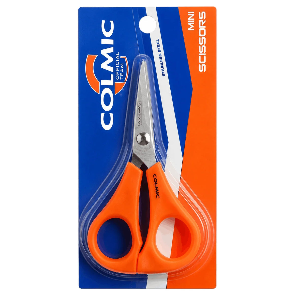 Colmic Mini Scissors – compacte oranje visschaar in Colmic-verpakking