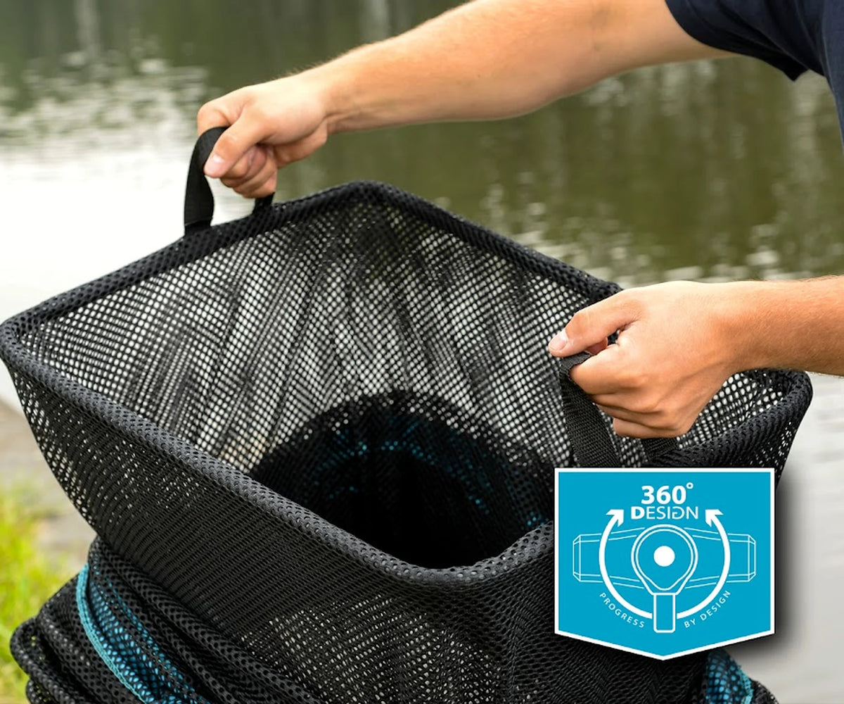 Cresta Easy Dry Keepnet 360° Block 3m – leefnet openen aan de draaglussen bij het water