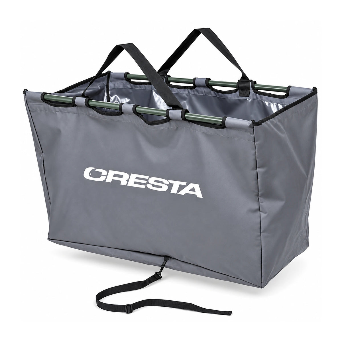 Cresta Heavy Duty Weigh Sling Large met grijze weegzak, framebuizen, draaglussen en losse riem