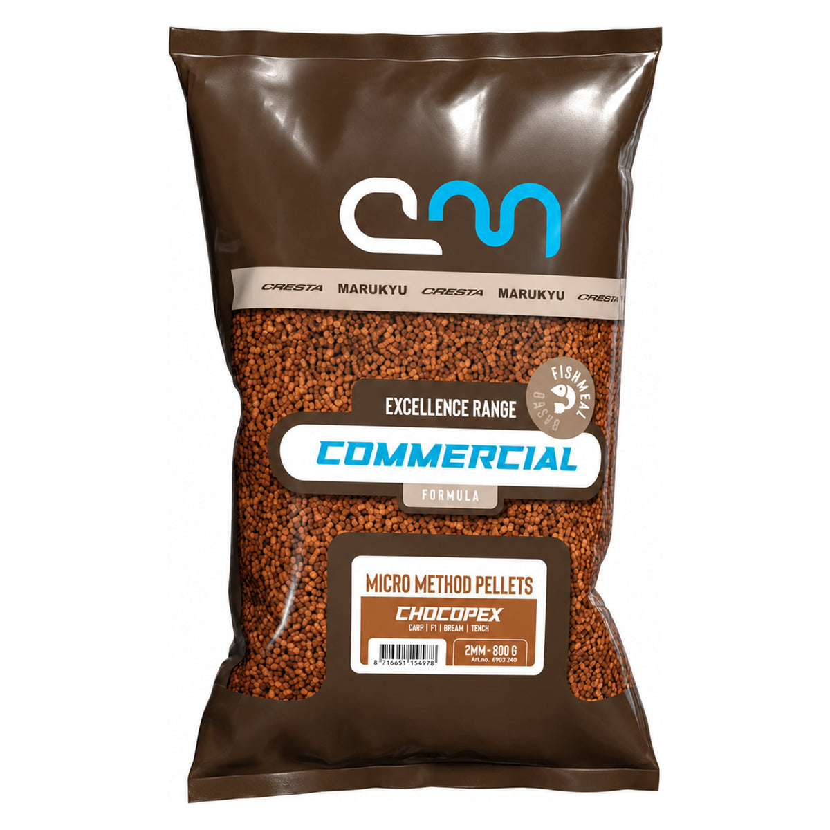 Cresta Marukyu Commercial Micro Method Pellet 800 g – Chocopex, volledige verpakking