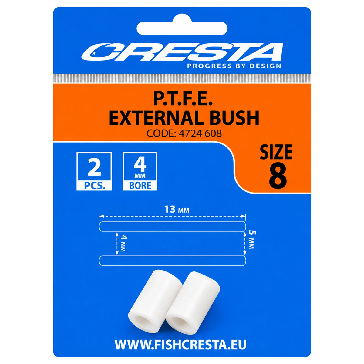 Cresta PTFE External Bush maat 8 - 4 mm