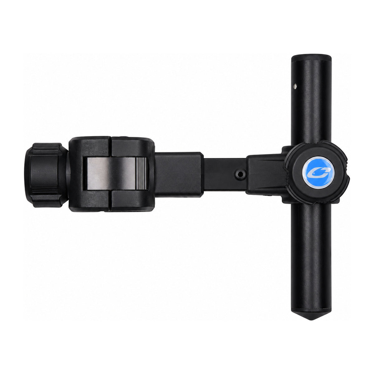 Cresta Solith Uni Bracket – universele accessoiresteun met openklapbare klem, metalen clip, blauwe badge en verticale bankstick