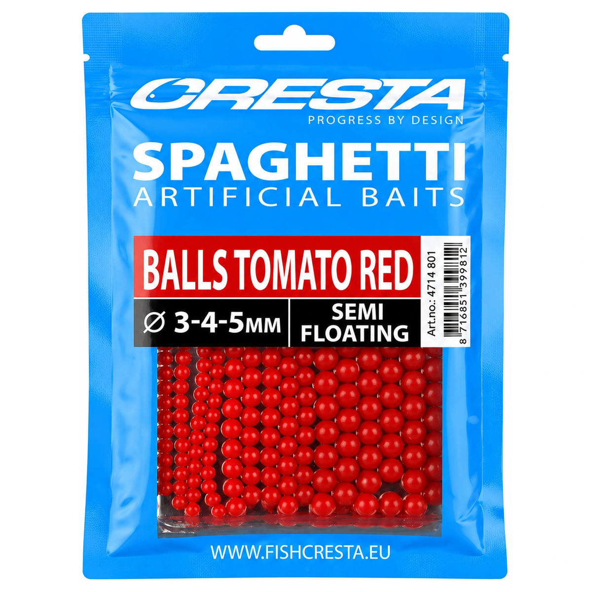 Cresta Spaghetti Balls Standard – Tomato Red, 3–4–5 mm