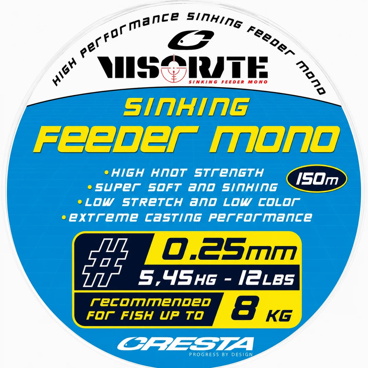 Cresta Visorate Sinking Feeder Mono 150 m – zinkende feederlijn van 0,25 mm