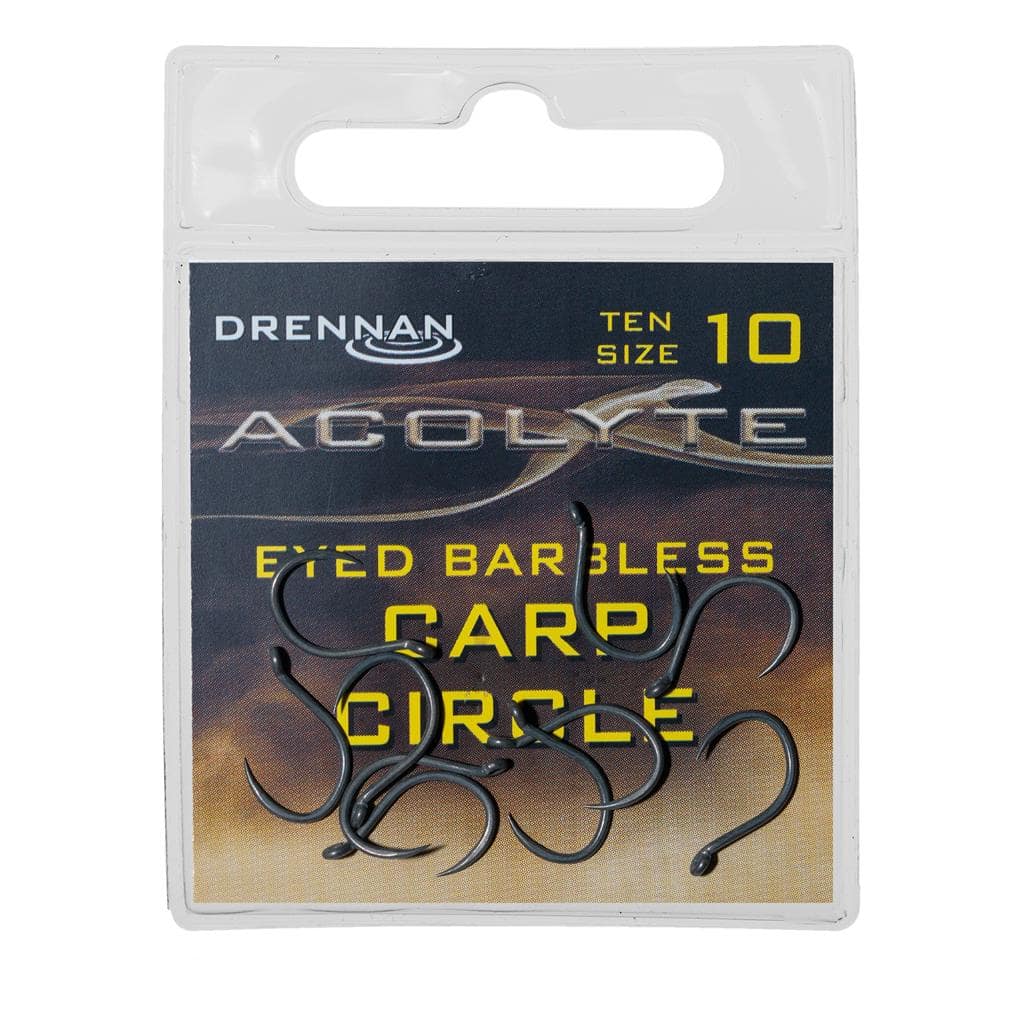 drennan acolyte eyed barbless carp circle haken 10