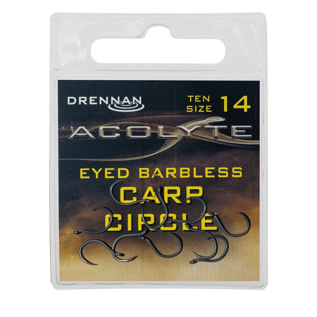 drennan acolyte eyed barbless carp circle haken 14