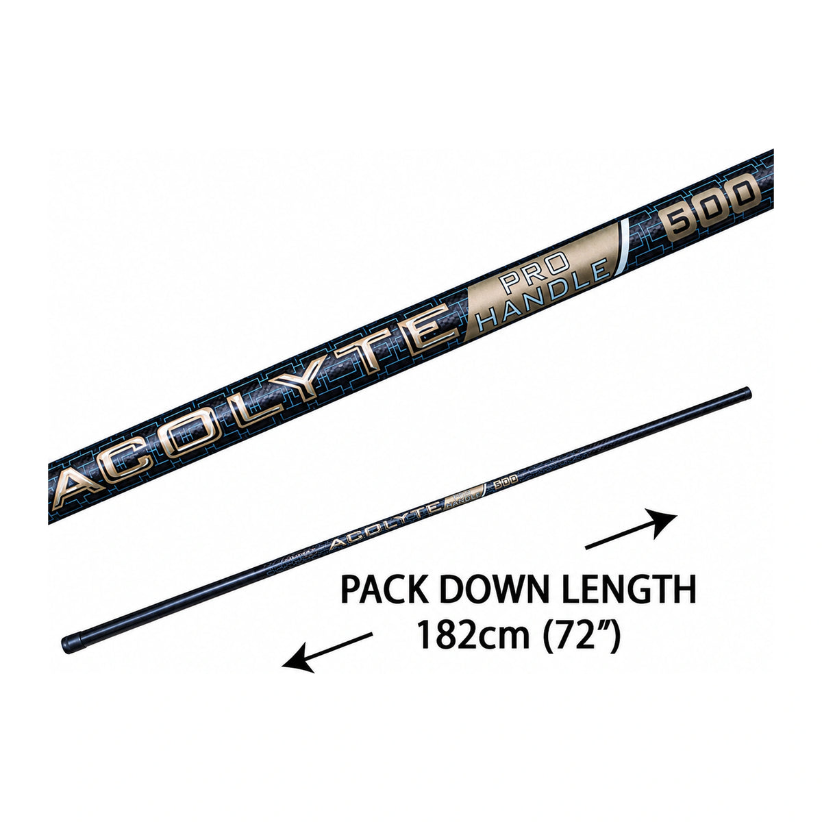 Drennan Acolyte Pro Net Handle 5 m (RMAE03) – 500-modelopdruk en ingeschoven lengte van 182 cm