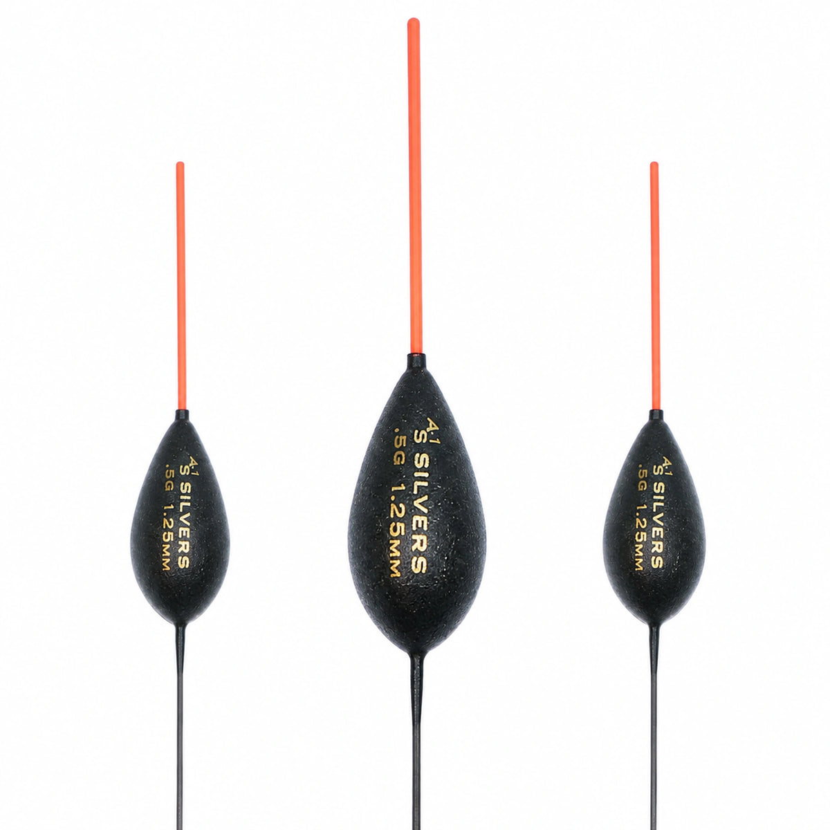 Drennan AS1 Silvers 0.50 g – close-up met gewichtsopdruk en antennedikte 1.25 mm