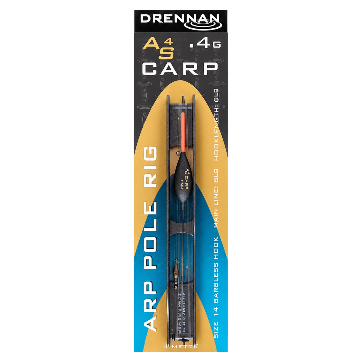Drennan AS4 Carp Pole Rig FRAD01 – kant-en-klaar karpertuig van 0,40 g op de originele verpakking