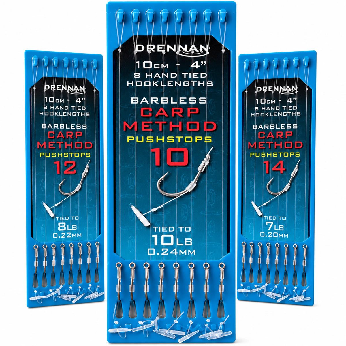Drennan Carp Method Pushstop Hook Plate System 4 inch – haakmaten 12, 10 en 14 met bijbehorende lijnsterktes