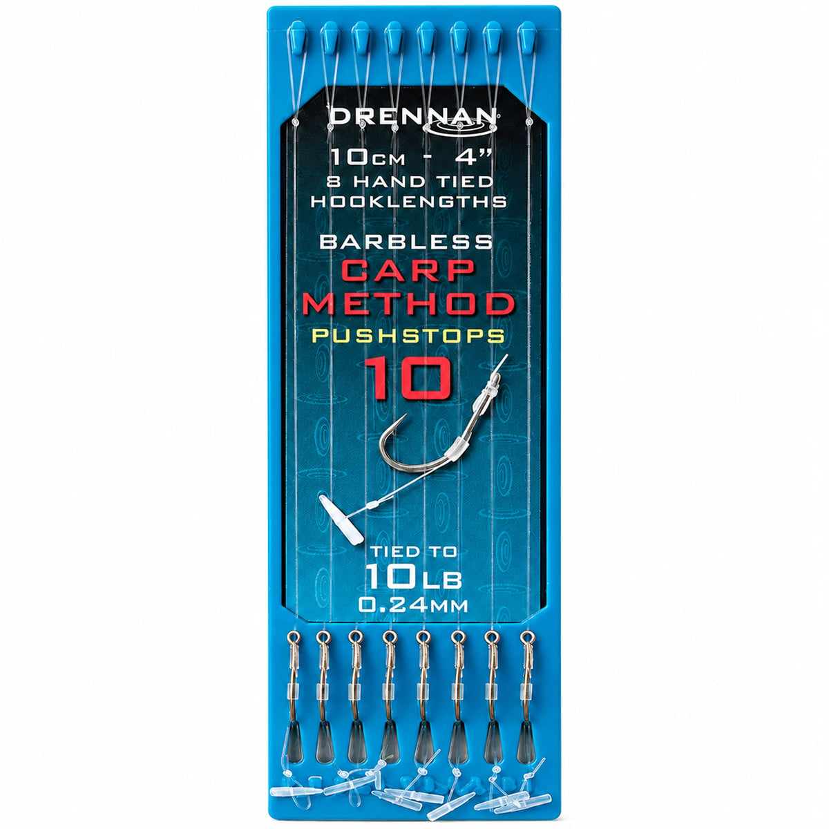 Drennan Carp Method Pushstop Hook Plate System 4 inch – haak 10 en 0,24 mm, 10 lb