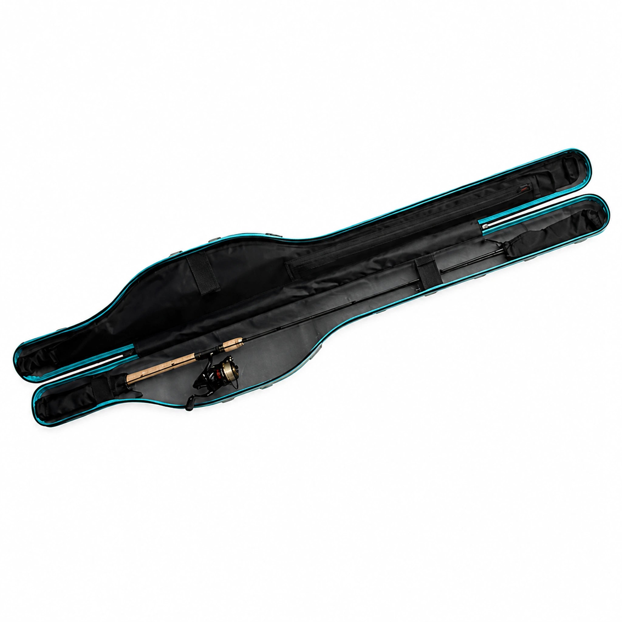 Drennan DR Armoured Compact Rod Case – geopend foedraal met hengel