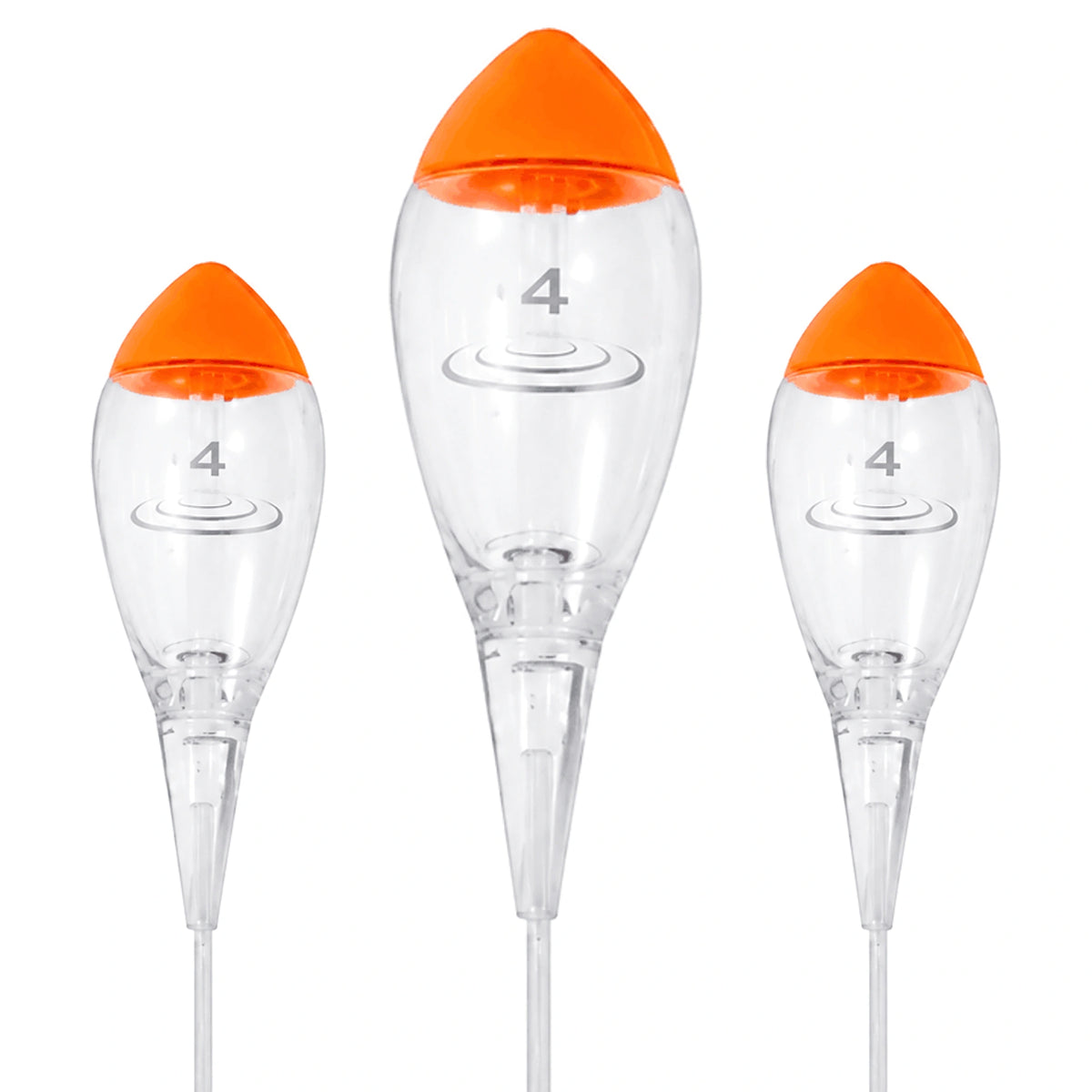 Drennan In-line Crystal Dibber 0.40g, drie dobbers met de middelste dobber groter