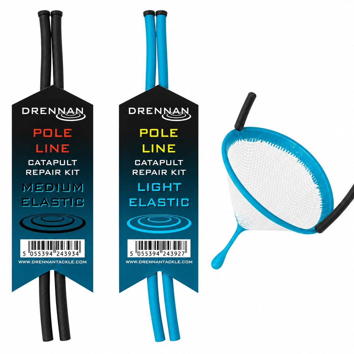 Drennan Pole Line Catapult Repair Kit – Light en Medium elastiek met pouch