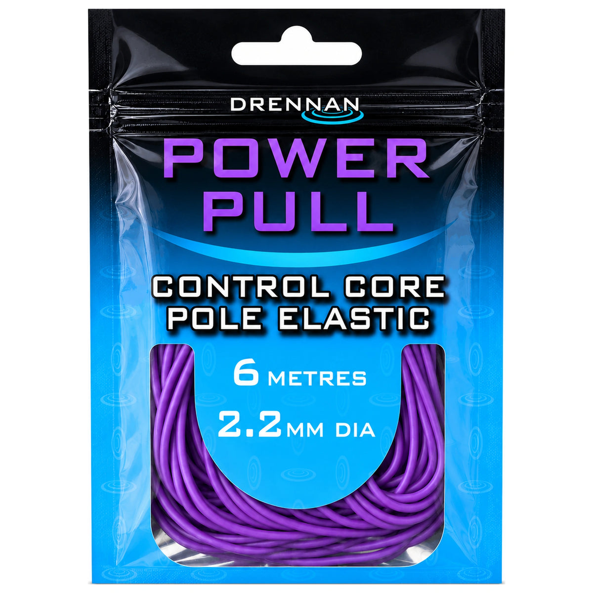Drennan Power Pull Elastic 2,2 mm paars in verpakking