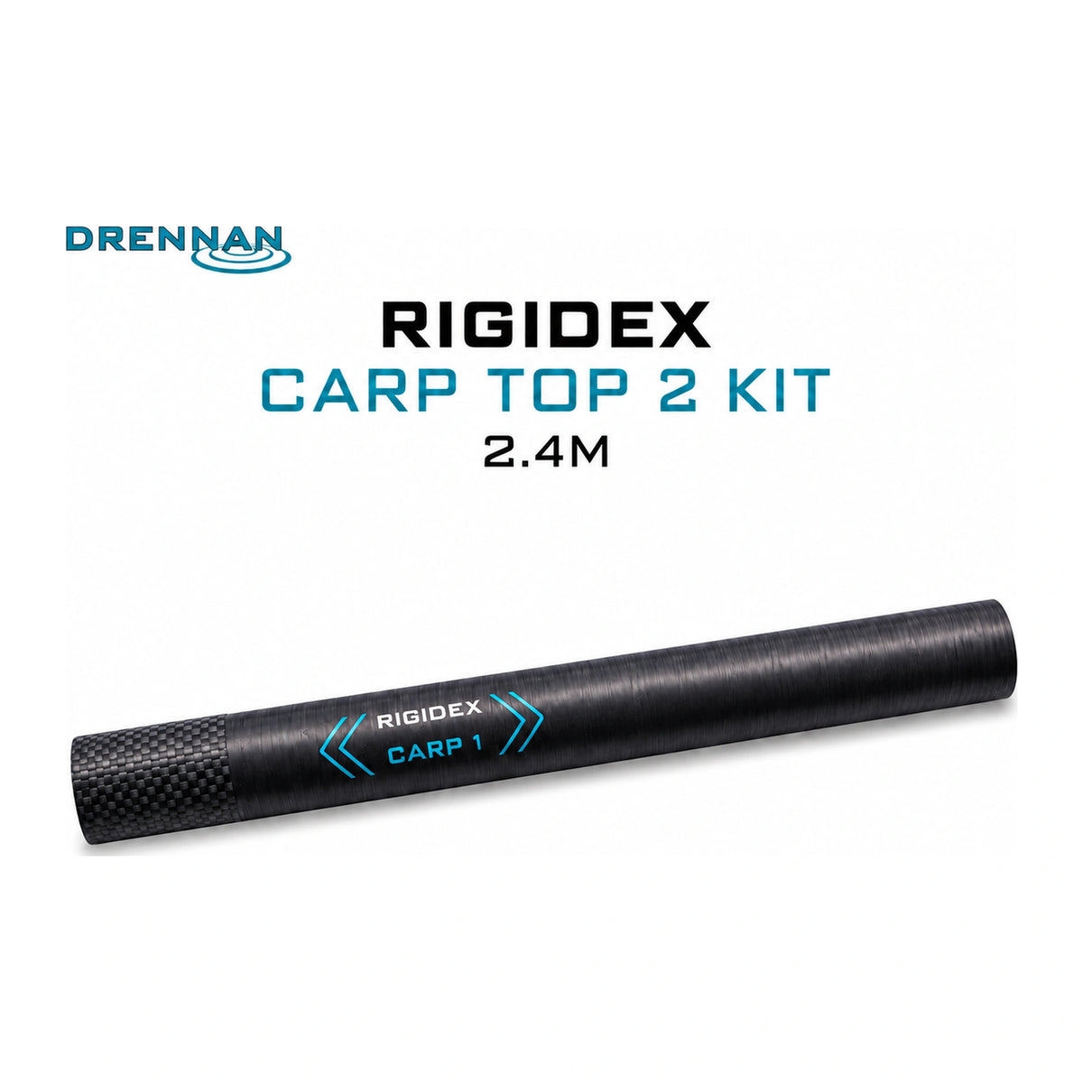 Drennan Rigidex Carp Top 2 Kit 2,4 m – carbonhengeldeel met Rigidex Carp 1-opdruk