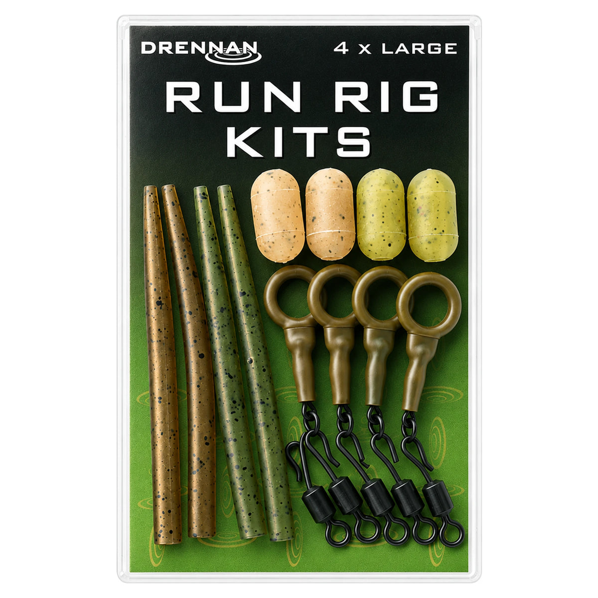 Drennan Run Rig Kits Large – verpakking met sleeves, kralen, run rings en wartels