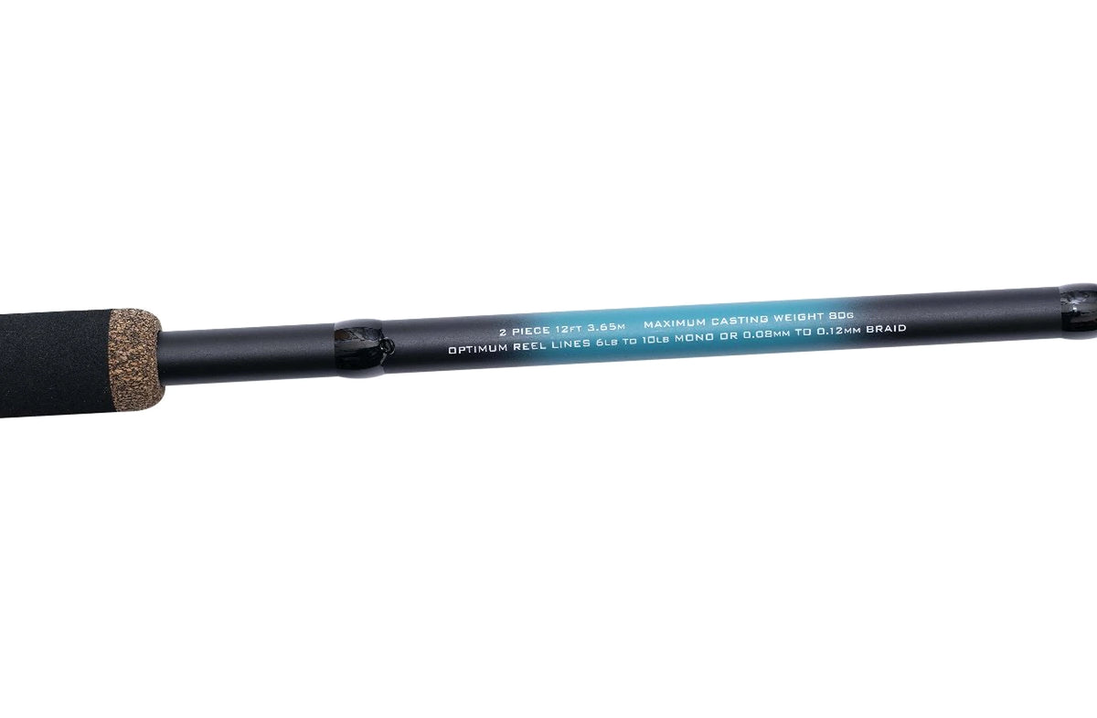 Drennan Vertex Distance Feeder – achterzijde van de blauwe blank met lijnspecificaties