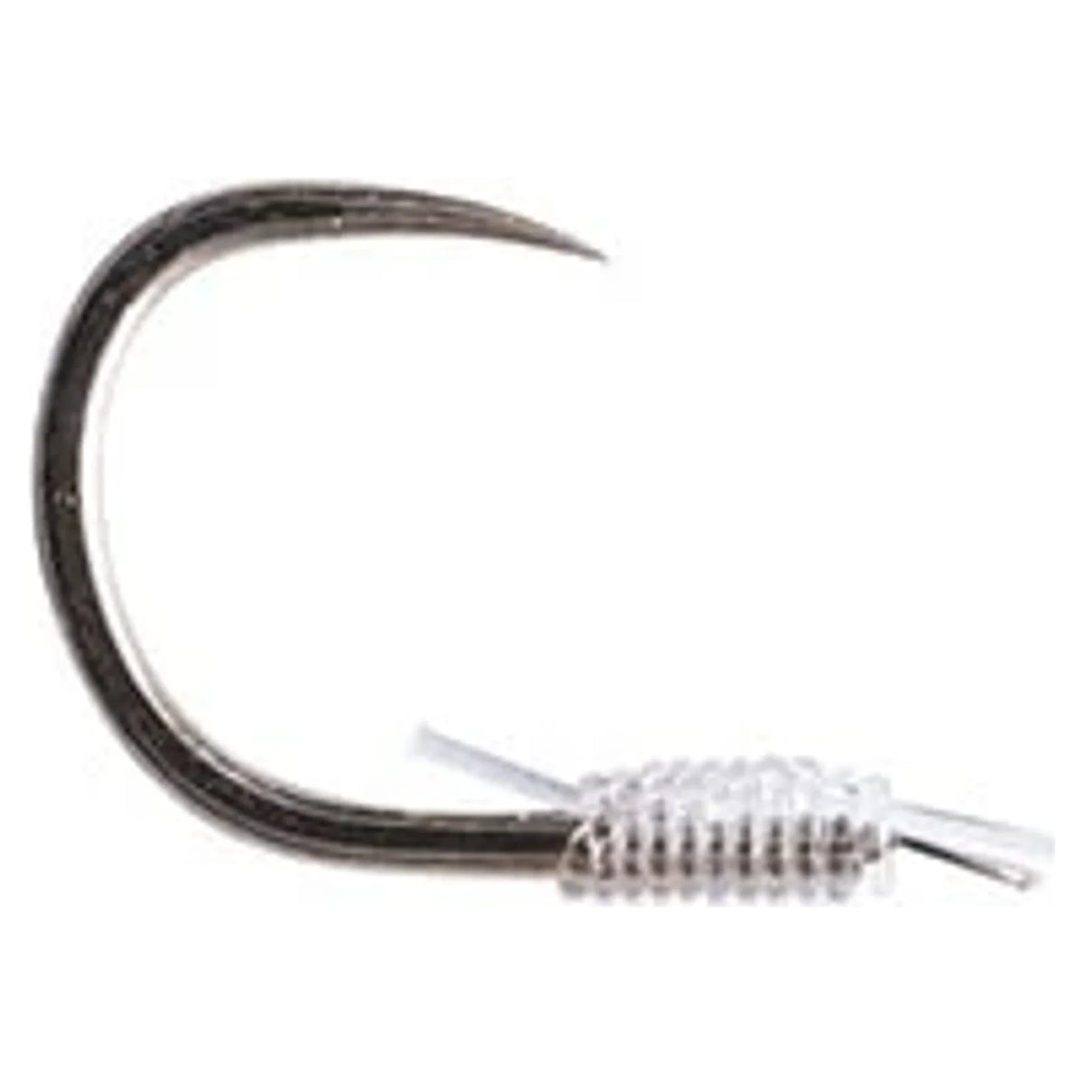 Drennan Wide Gape Carp Barbless Hooklengths – detail van weerhaakloze Wide Gape-haak met geknoopte lijn