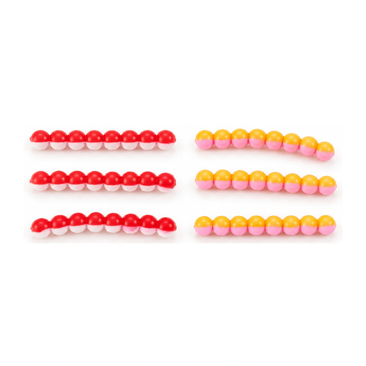 Fishing Things Crazy Softballs – rood/witte en geel/roze verbonden kunstaasbolletjes
