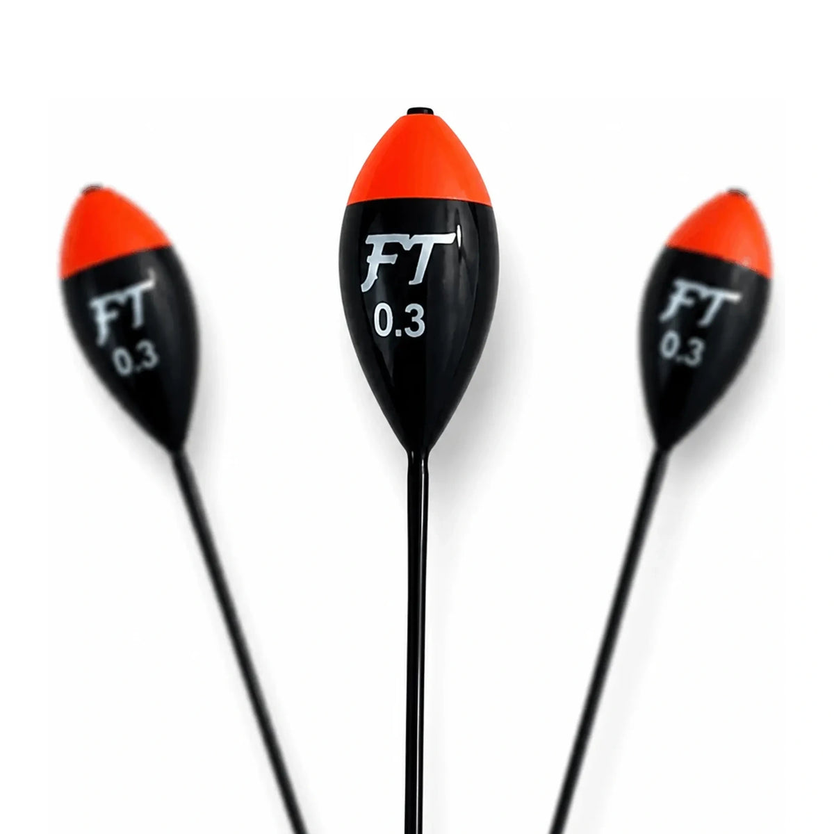 Fishing Things Dibber 0.3 met drie rode dobbers, de middelste groter en scherp