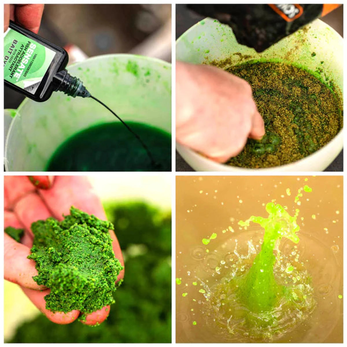 Fjuka Sensate Bait Dye Green – toepassing op voer