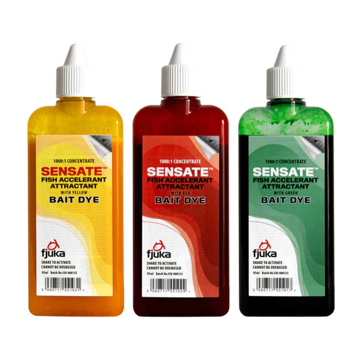 Fjuka Sensate Bait Dye 100ml – drie kleuren