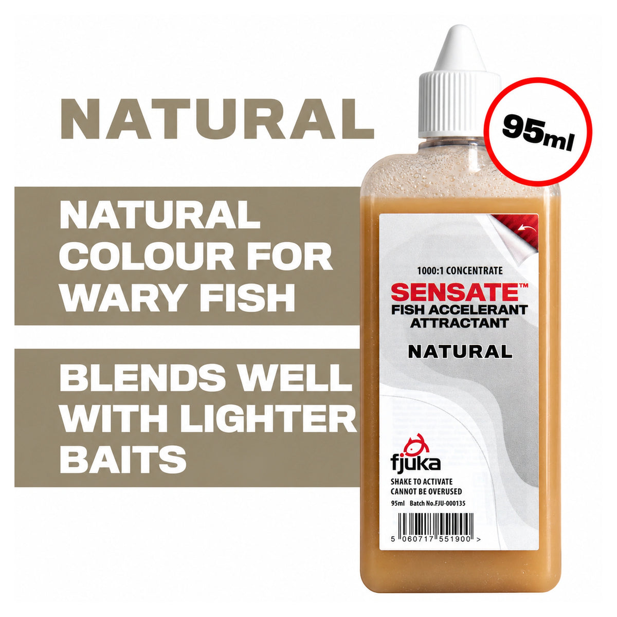 Fjuka Sensate Fish Accelerant Natural 95ml met gebruiksinformatie