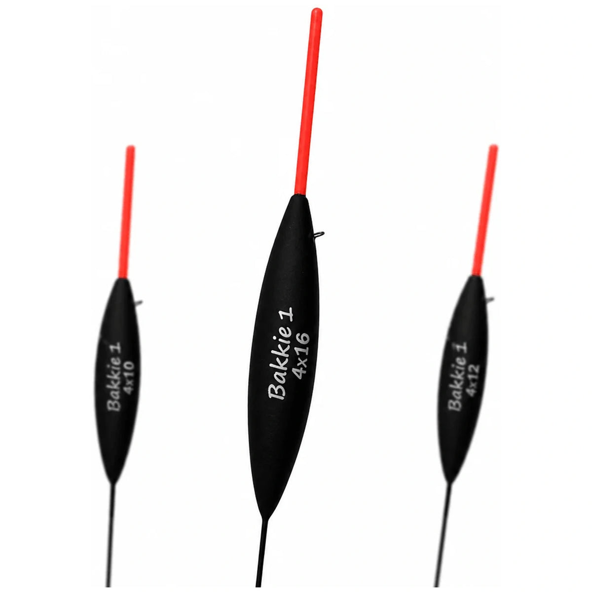 Frenkies Dobbers Bakkie 1 – zwarte dobbers met rode antenne in maten 4x10, 4x12 en 4x16