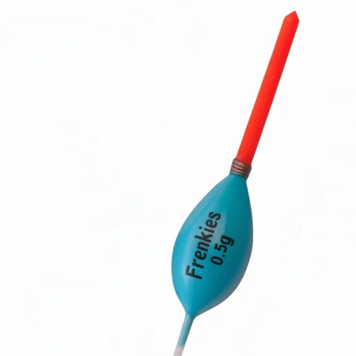 Frenkies Lee 0.50g dobber – originele turquoise drijver met rode antenne en leesbare gewichtsopdruk
