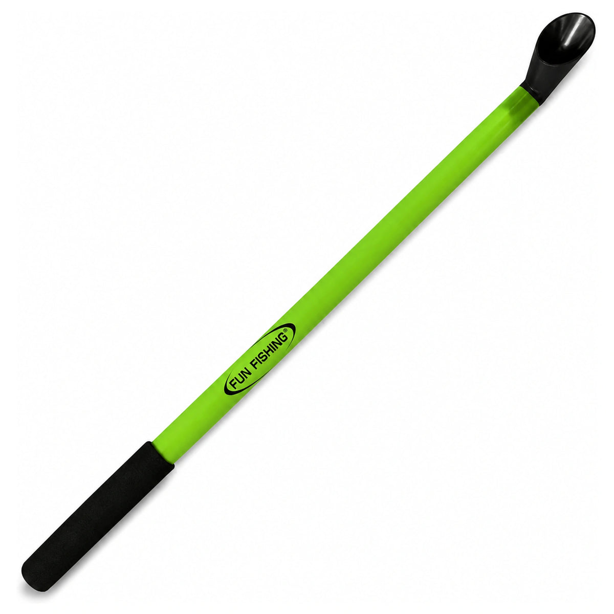 Groene Fun Fishing werppijp met zwarte handgreep en schepopening