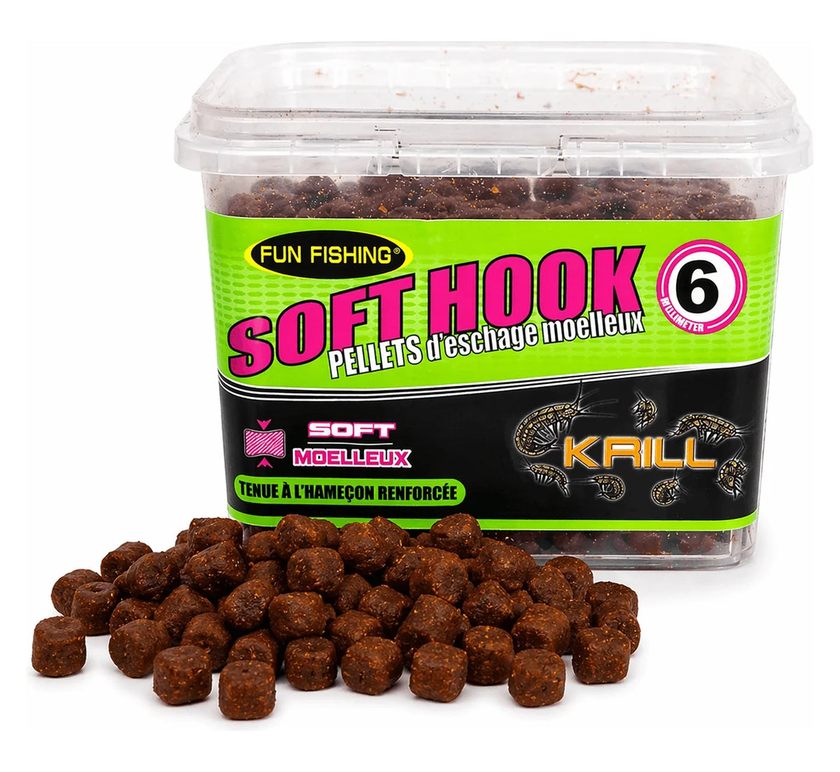 Fun Fishing Soft Hook Pellets 6mm Krill verpakking