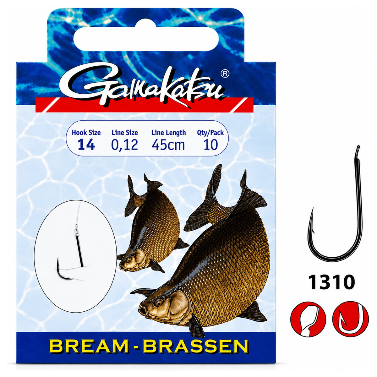 Gamakatsu Bream LS-1310 onderlijn haak 14 0,12 mm